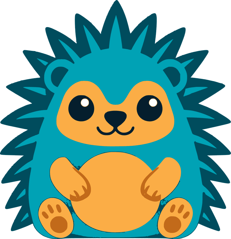The Talor mascot, a turquoise hedgehog